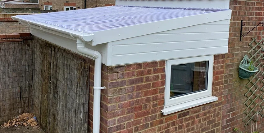 New lean-to with roof, fascias & gutters New double glazing window / uPVC roof / guttering system